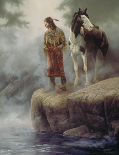 Indienne et son cheval